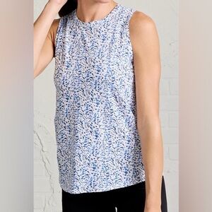 tasc Tank Top Sz Small NOLA Performance 2.0 Blue Topaz Watercolor “Wild Dunes”